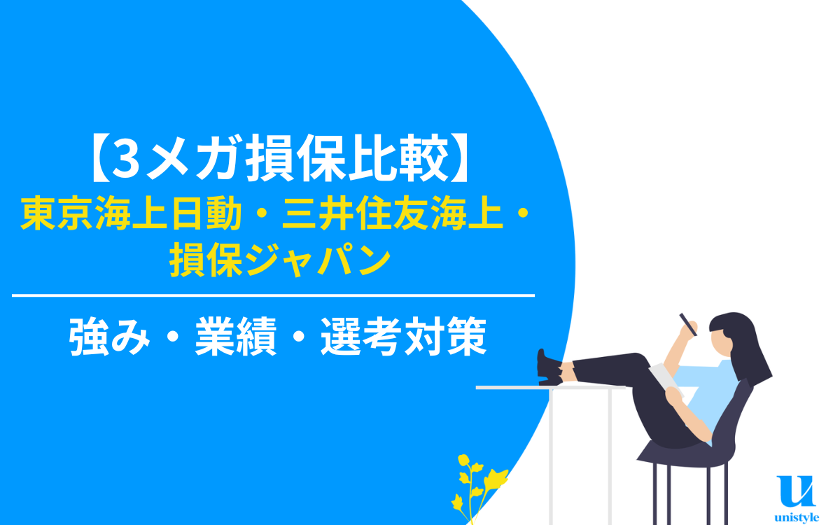 【3メガ損保比較】東京海上日動・三井住友海上・損保ジャパンの強み・業績・選考対策